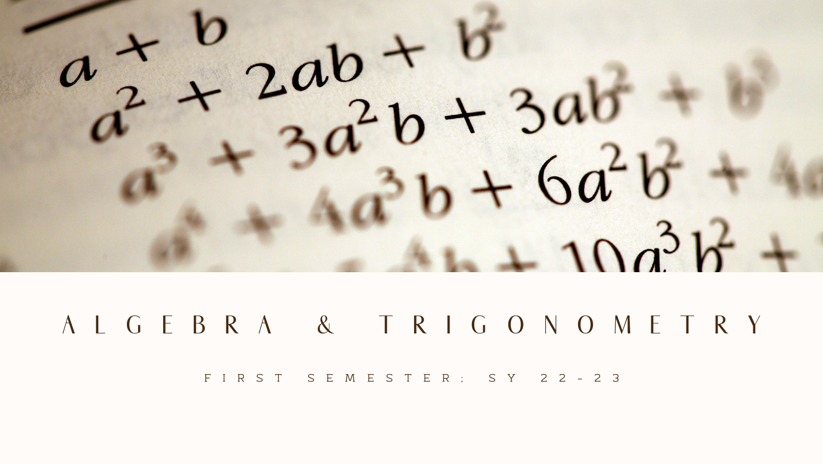 BA Econ 1A - Algebra and Trigonometry (22-1)